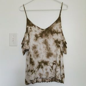 American eagle Hunter green tie die tank top